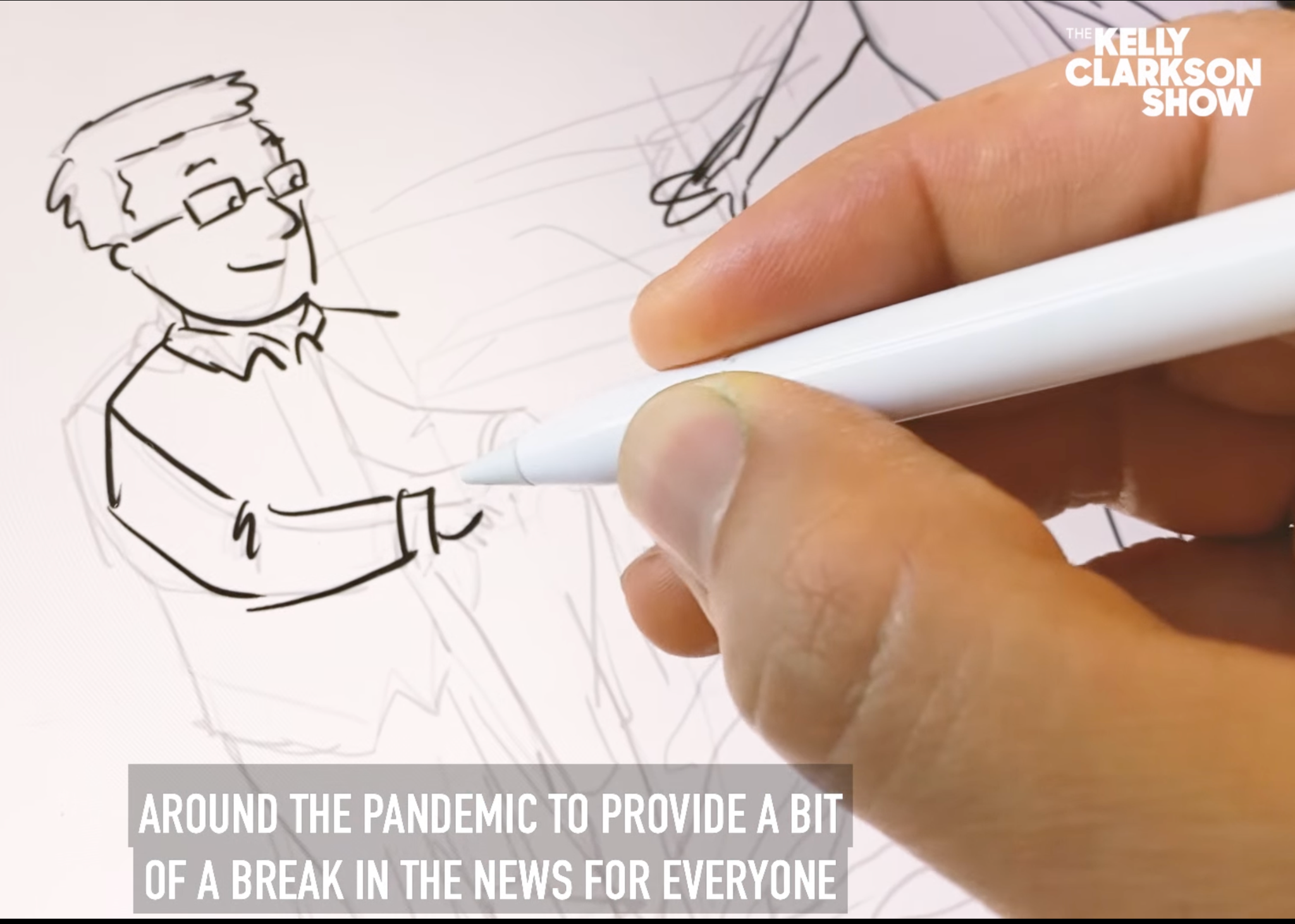 Drawing in progress featured on The Kelly Clarkson Show